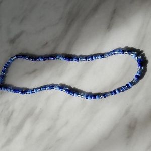 Handmade multi dark blue bead necklaces
